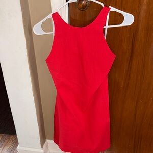 Red Sleeveless & Backless Women's Dress